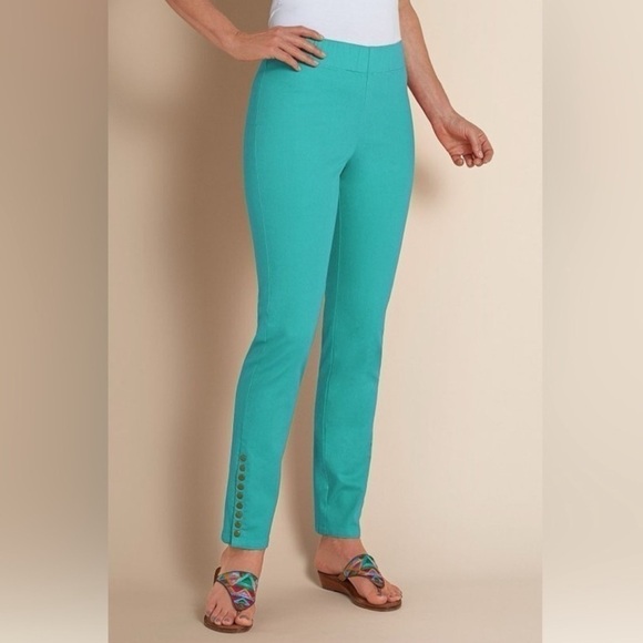 Soft Surroundings Pants - NWT Soft Surroundings Metro Colorful Ankle Pants Teal